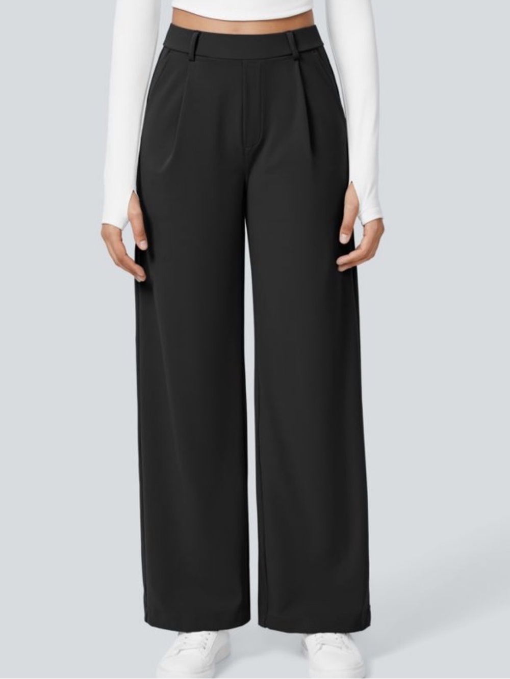 Halara Flex DayStretch High Waist Pocket Straight Leg Work Pants black Small reg
